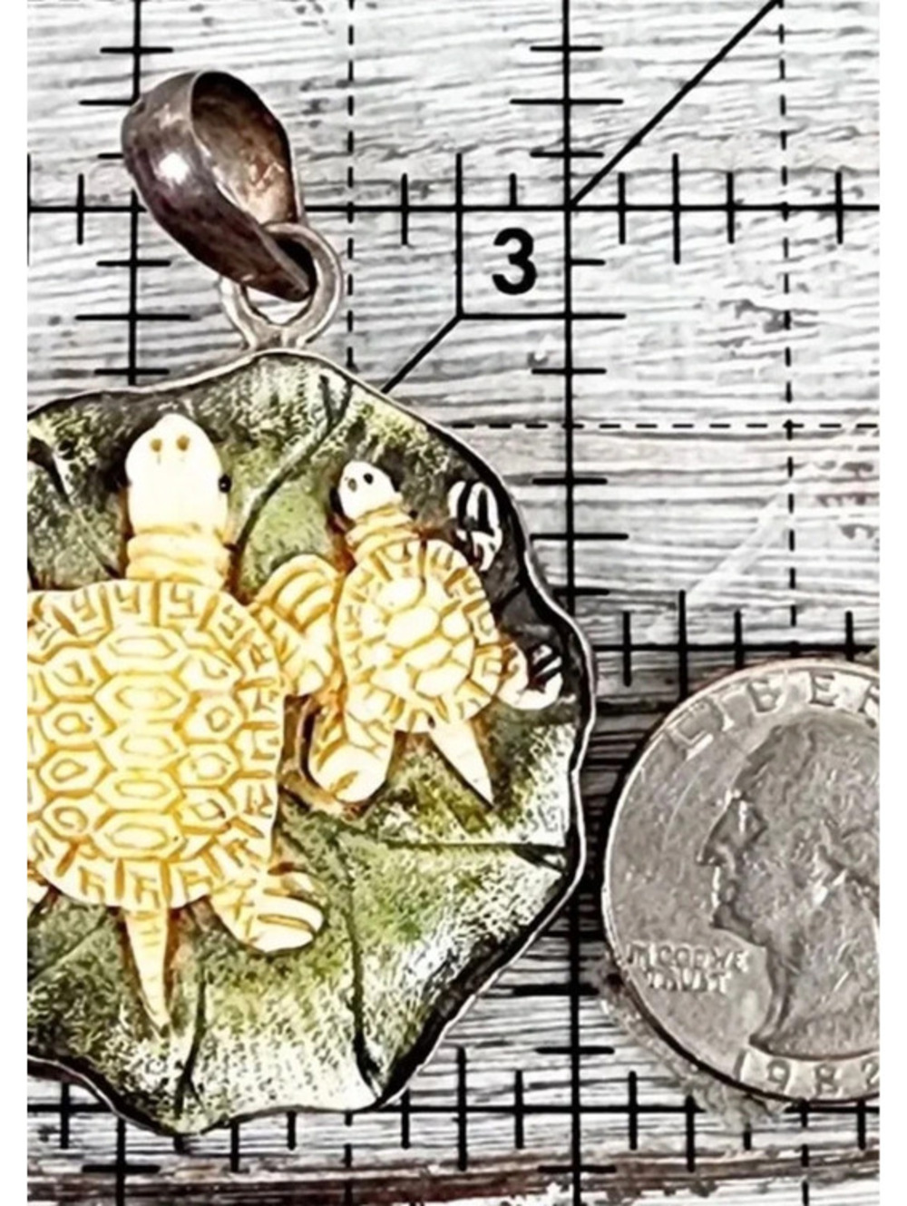 Vintage Turtles on Sterling 925 Southwest Retro Pendant